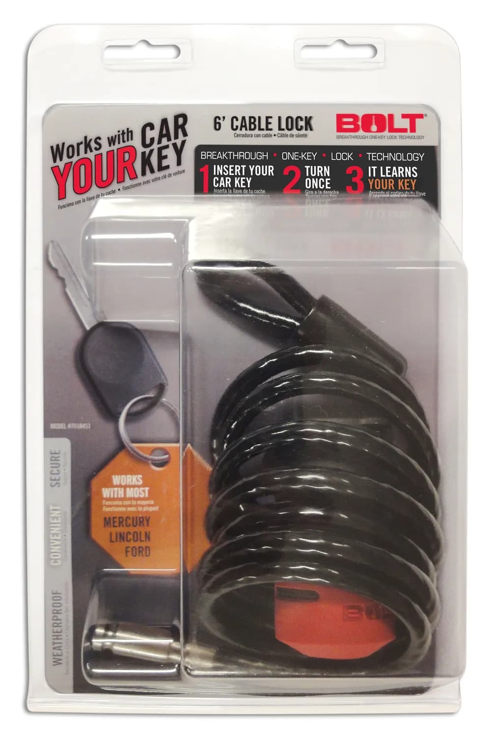 (Clamshell)9614 F150/9615 F250/F350 6ft Cable Lock