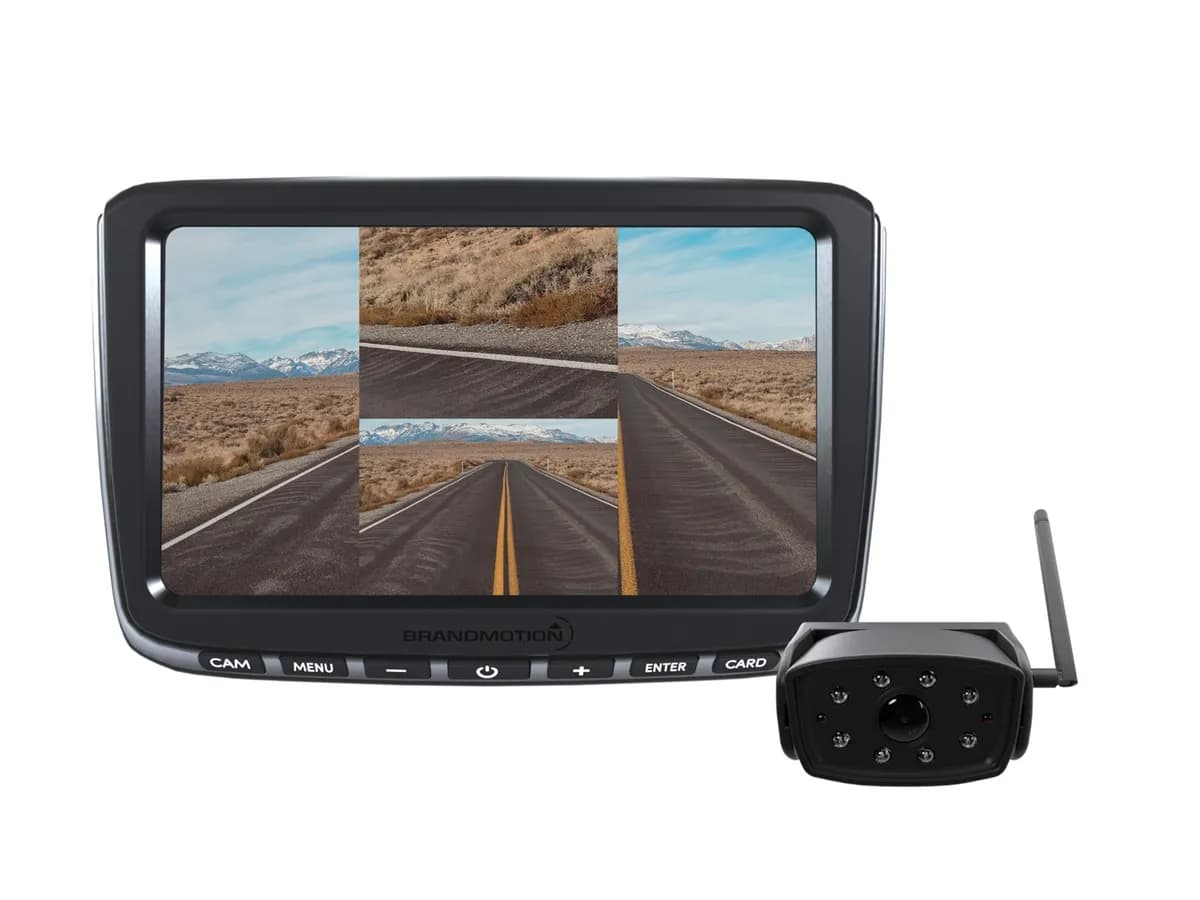 Wireless Observation Camera System w/4 Input 7in. DVR HD Monitor w/Pre-Wired Adaptors; Up To 4 Cameras; 128 GB; 10 Option Display Views; 80ft. Range; Sub 5 Sec. Startup Feed;