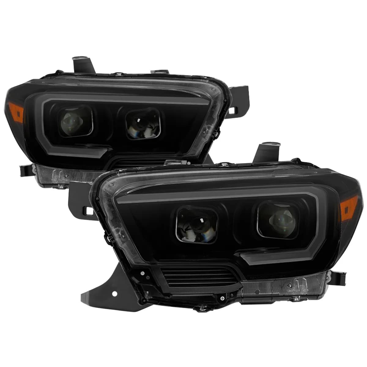 1622 Tacoma sr & Sr5 Models Only DRL Light Bar Projector Headlights Black Smoke