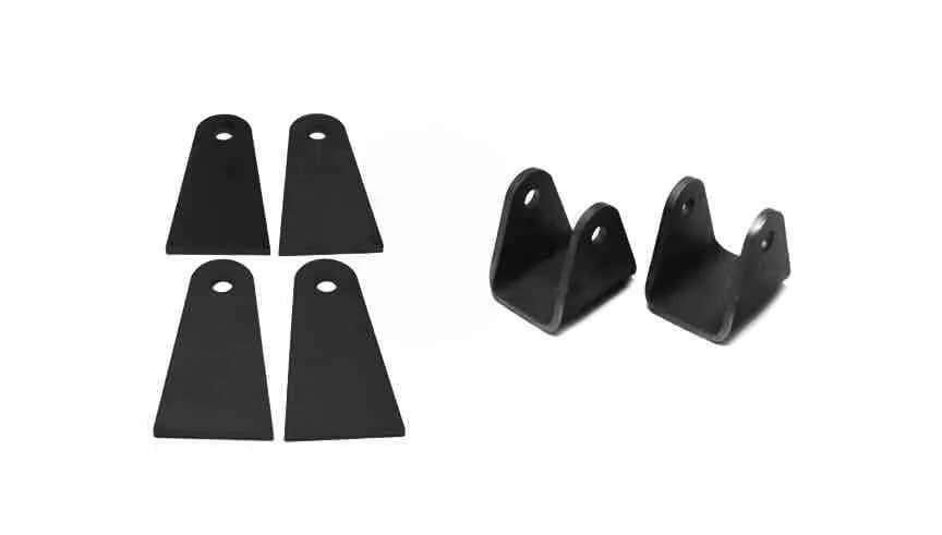 Steinjäger Tabs and Clevises, Weld On 4 Link Tab and Clevis Kits 0.625 Bore Straight Mount 2.50 Inch Clevis Jaw 4.00 Inch Straight Tab Length 2 Clevises, 4 Straight Tabs