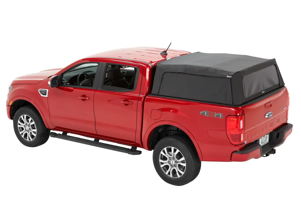 Supertop Truck Bed Cap 2 For Ford 2019-2024 Ranger 5.0 Foot Black Diamond PVC Coated Sailcloth No Drill Bestop