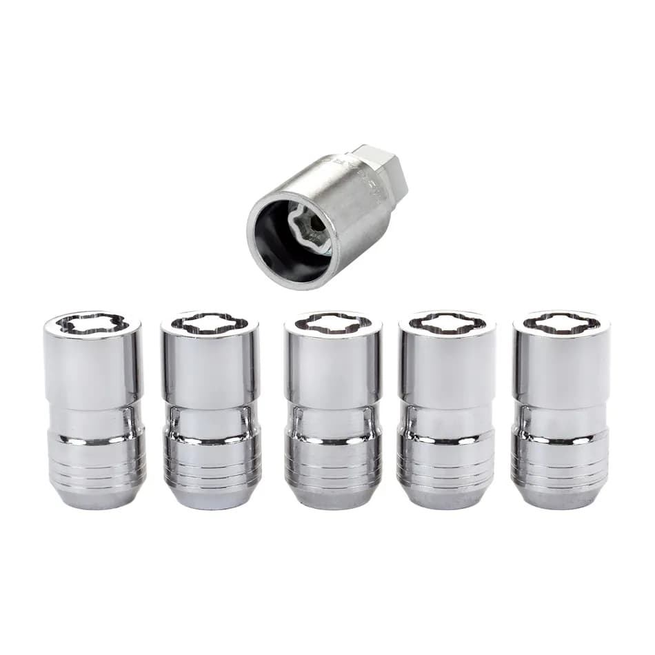 5lock Wheel Lock Set M14x1.5 Nut Cone Seat Dual 21mm & 22mm Hex 1.639 in Oal
