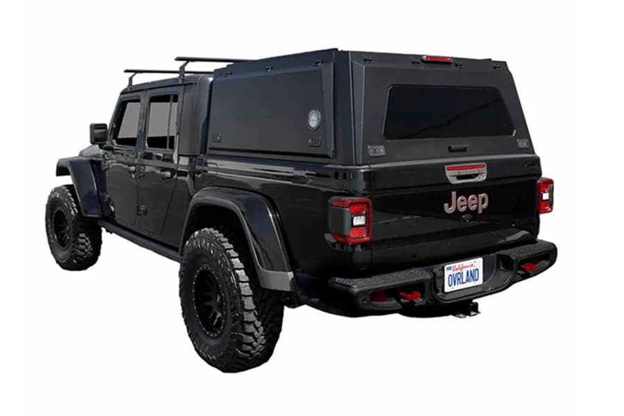 Overland Vehicle Systems Expedition Truck Cap w/Full Wing Doors, Front/Rear Windows, 3rd Brake Light - JT