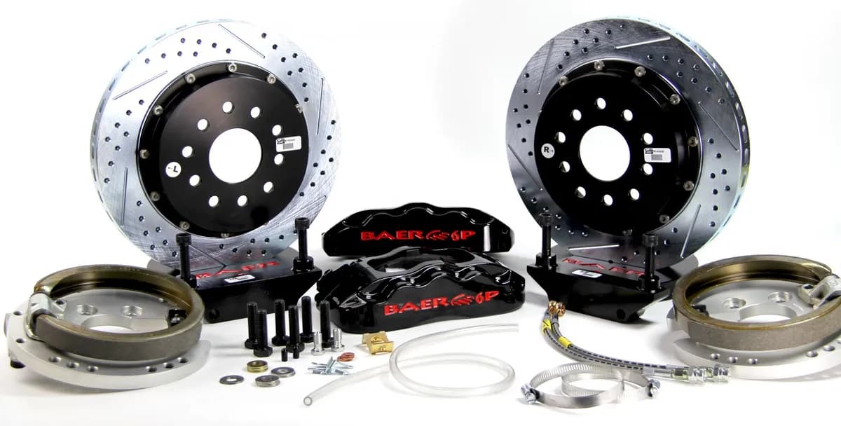 Brake System 14 Inch Rear Pro+ w/Park Brake Black 78-87 GM G Body Stock 10 Bolt Rear BAER Brakes