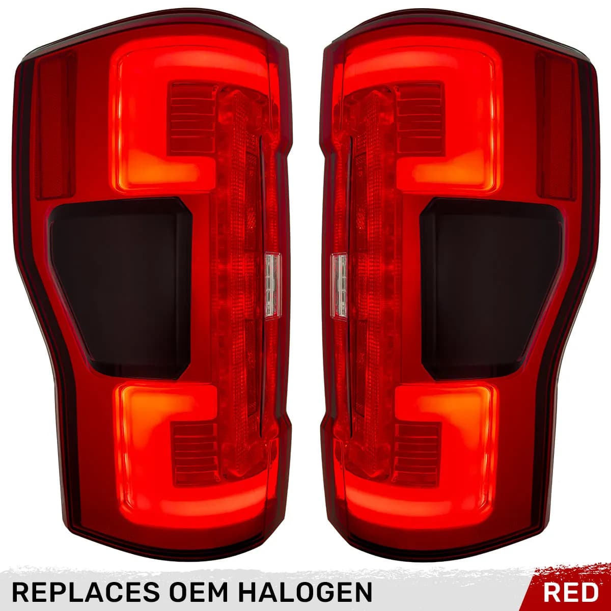 Ford Superduty F250 350 450 550 20-22 Replaces OEM Halogen Style Tail Lights Both With Without Blis Blind Spot Warning System Oled Tail Lights - Red Lens
