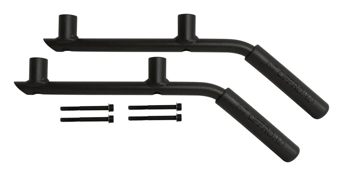 Black Powder Coated Steel Rear Grab Handle Set For 0718 Jeep JK Wrangler