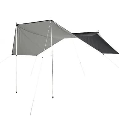 Lightweight Roof Top Side Awning 2 Retractable Poles Instruction 8 Ropes 8 Stakes 1 Plastic Hammer