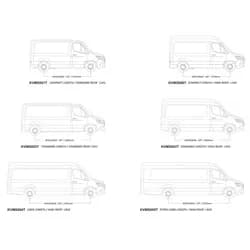 Mercedes Benz Sprinter L1H1144in SWBStandard Roof 2007-Current Slimpro Van Rack Kit - by Front Runner