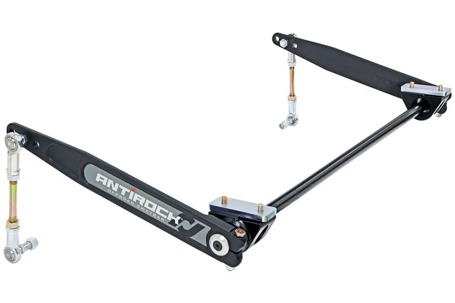 Antirock Sway Bar Kit 87-01 Cherokee XJ 86-92 Comanche MJ Front Bolt-On Aluminum Mounts 17 Inch Steel Arms RockJock 4x4