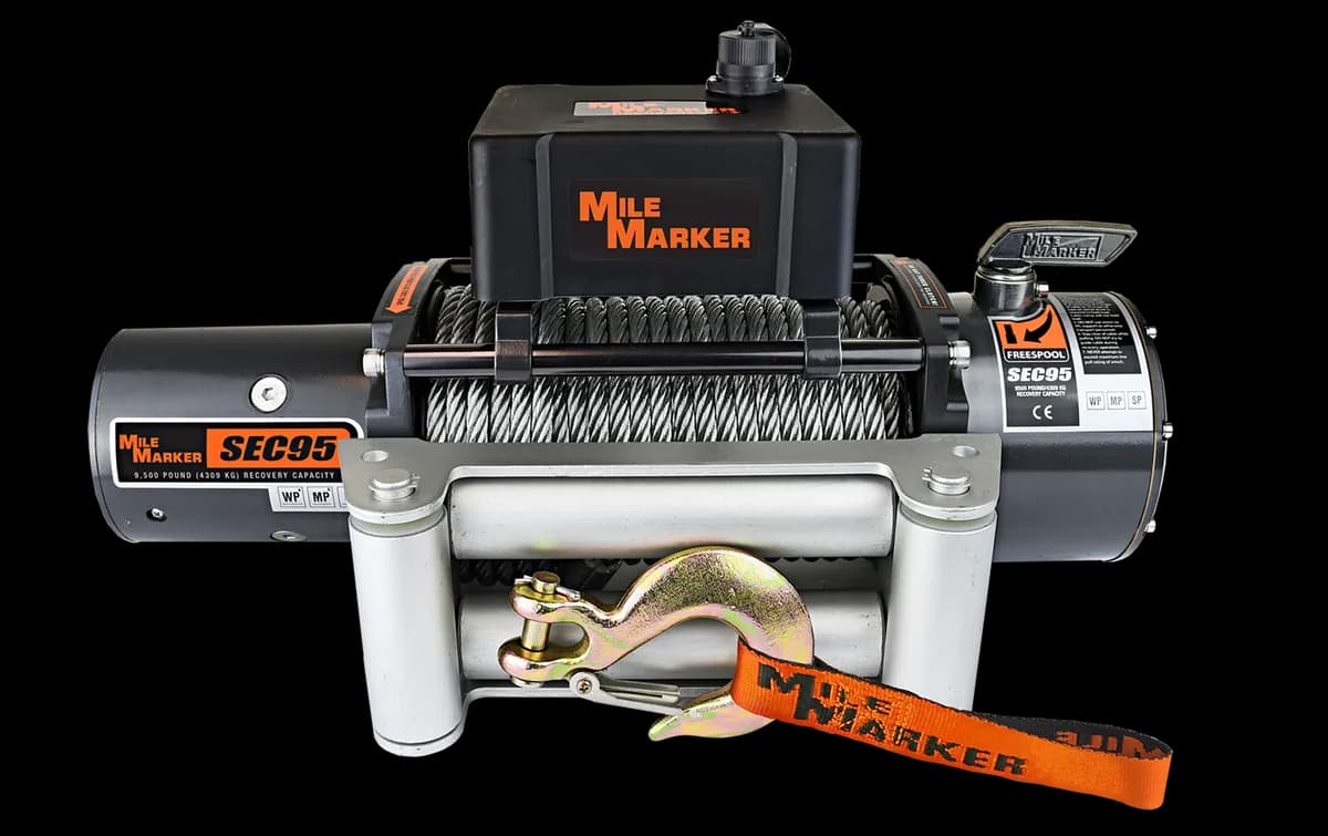 9500 LB Winch Waterproof 12V 4.8 HP Wound Motor w/Standard Electronics SEC9.5 ES Mile Marker