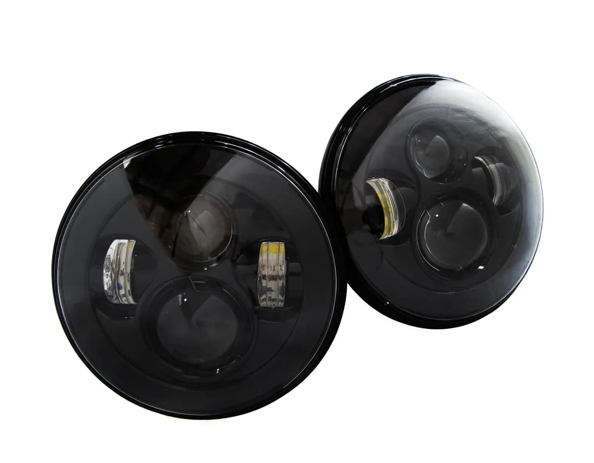 Blacked Out Face 7in LED Projector Conversion Kit 4x10W - Plug-&-Play H4 H/L Sold in Pairs Race Sport Lighting