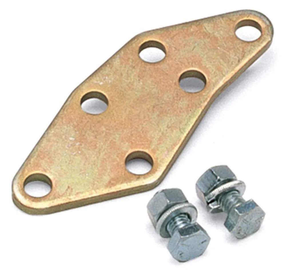 Edelbrock 1491 Carburetor Throttle Cable Adapter Plate for Ford 351-W in Gold Finish