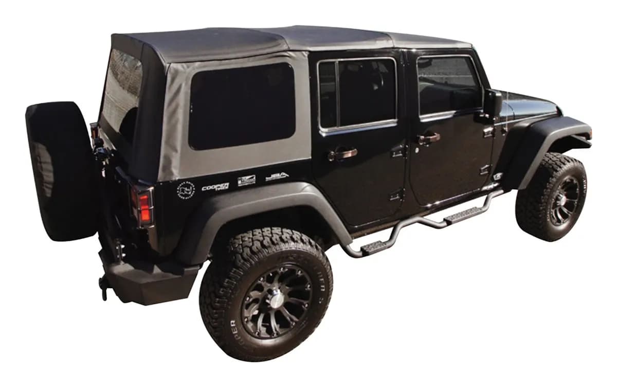 2007-2009 Wrangler JK w/ 4 Doors; Black Diamond; With Tinted Windows & Soft Upper Doors.
