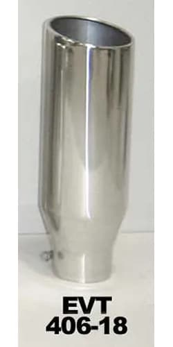 Exhaust Tail Pipe Tip 4 in ID x 6 in OD x 18 in L Bolt On Hardware Not Incl Polished 304 Stainless Steel Pypes Exhaust