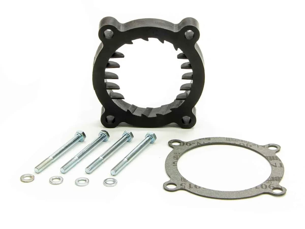 Vortice Throttle Body Spacer; Increases Lower End Torque/Fuel Efficiency/Throttle Response w/Stock Or Volant Intakes; Incl. Gasket And Hardware; Glass-Filled Nylon Composite;