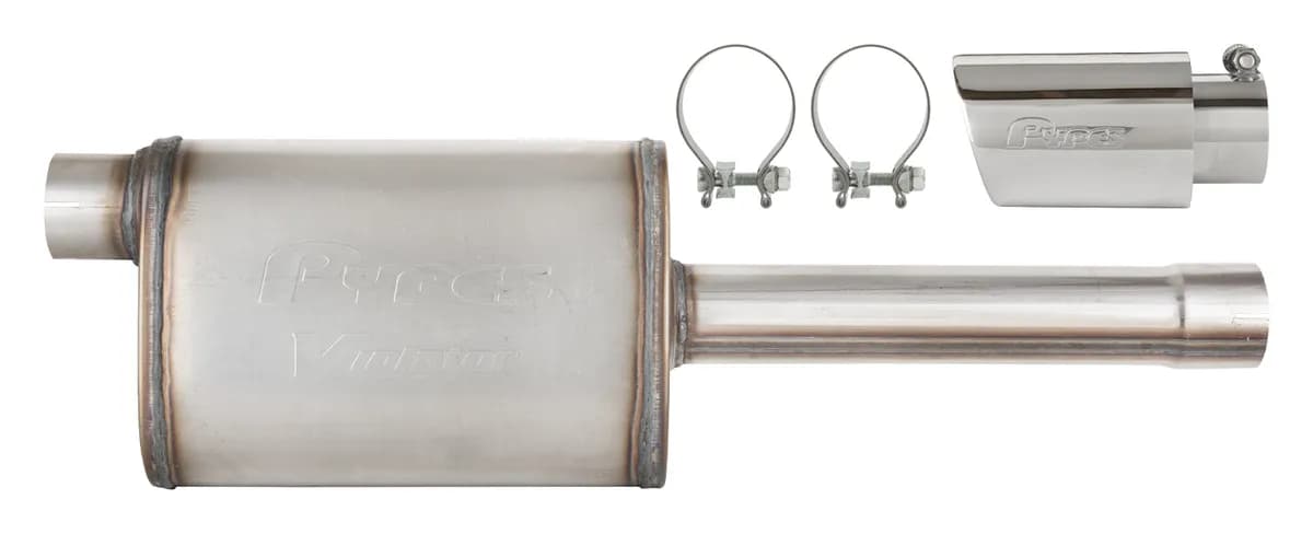19-25 Silverado / Sierra 1500 4.8L/5.3L Single Exit Tunes & Tip Muffler Replacement Exhaust Kit Violator Muffler SGT32V PYPES