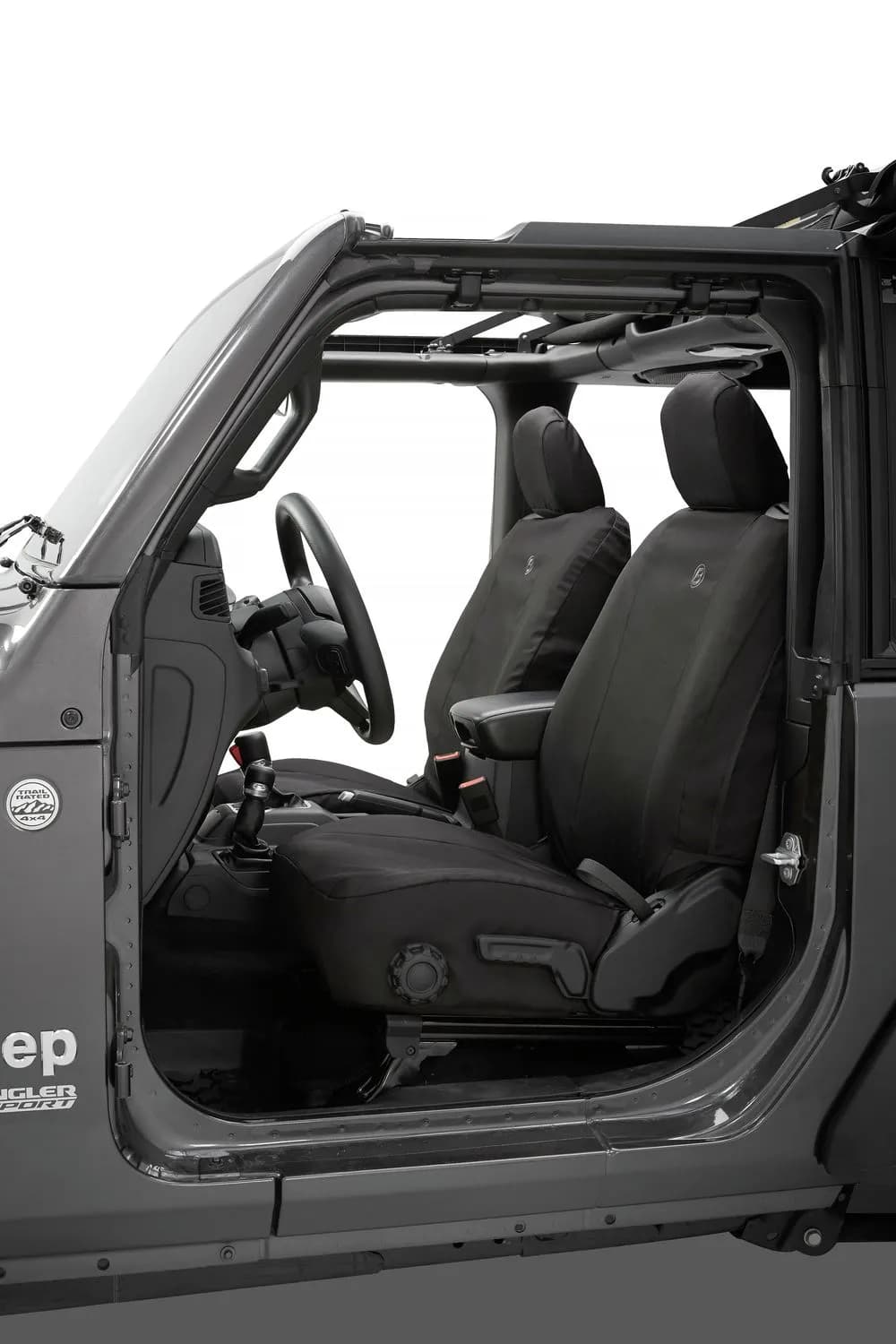 Jeep Wrangler Seat Covers For Jeep 2018-Current Wrangler JL 2 Door Front Premium Vinyl Fabric Black Diamond Bestop
