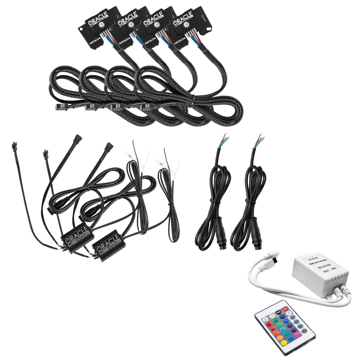 1346-504 - Jeep Wrangler JL/Gladiator JT ColorSHIFT RGB+W Headlight DRL Kit - w/SIM Cont.