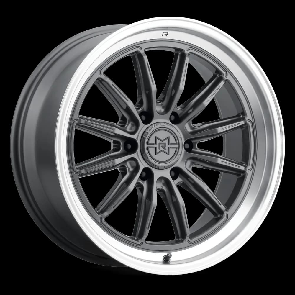MR803 22x10 -18mm Offset 6x135 87mm Centerbore Gloss Titanium - Machined Lip
