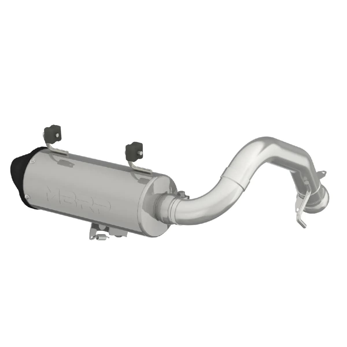 ATV Exhaust System With Performance Muffler; Slip On; 5 in.; 1.75 in. Inlet; 4.25 in. Diameter Body; Packed Muffler;