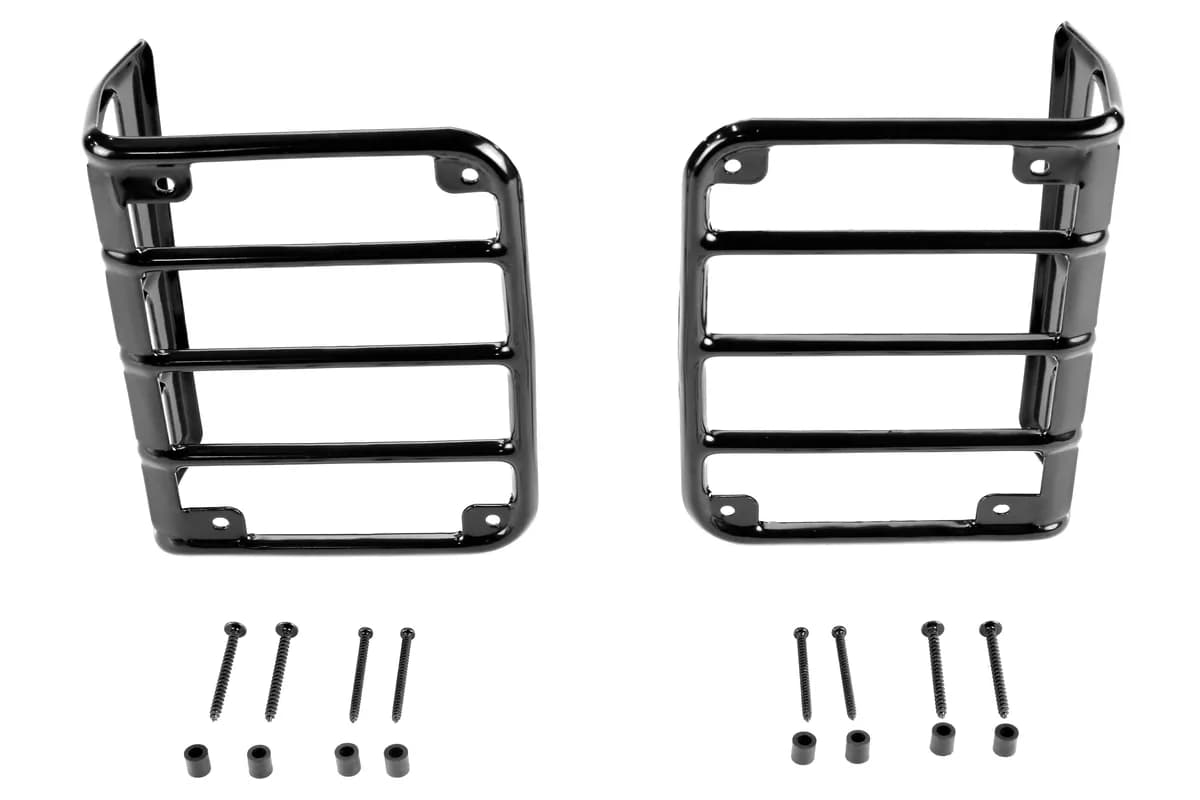 Euro Guard Pair Tail Light Black JK Wrangler OE Style 0718