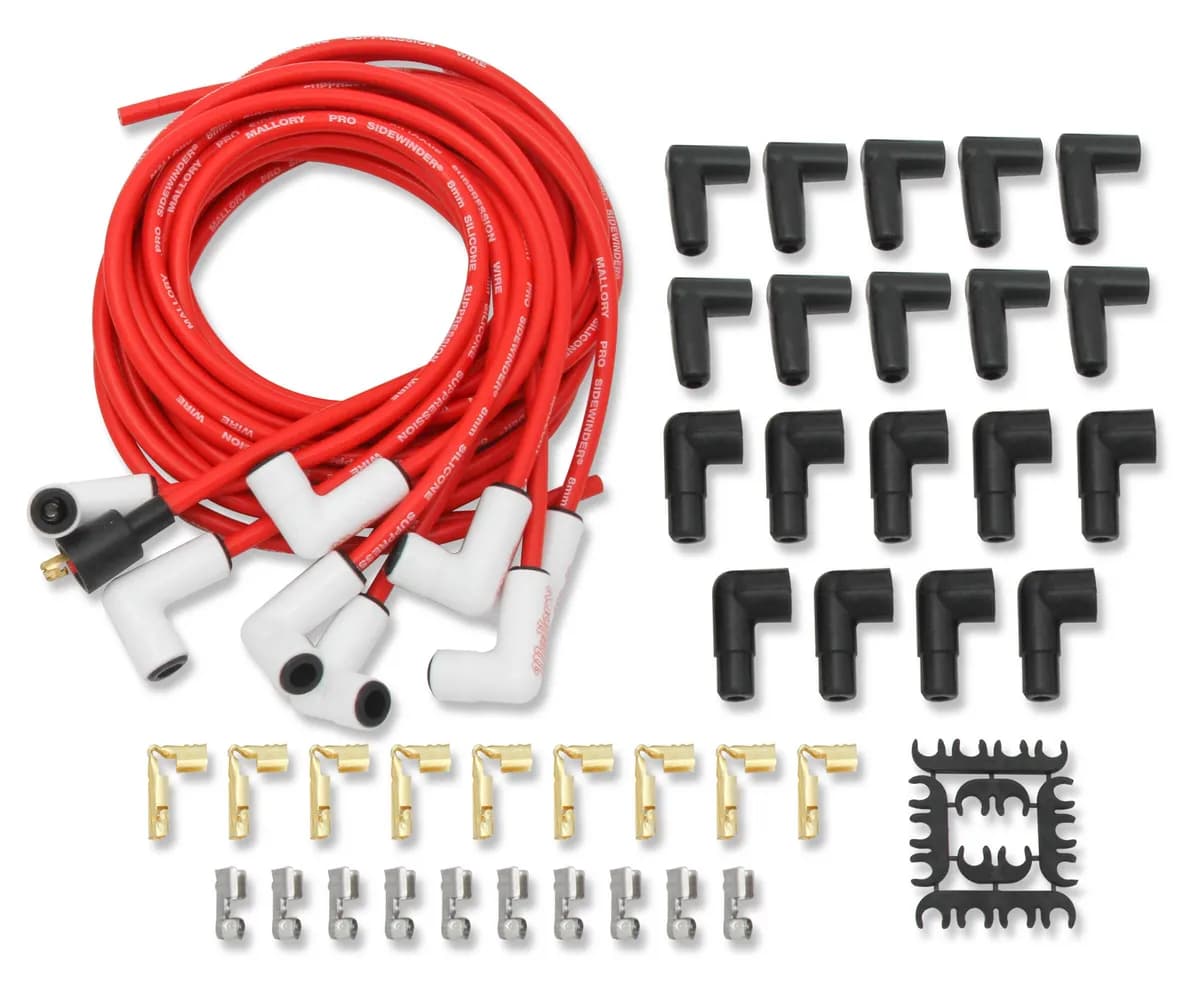 Ceramic boot, performance spark plug wires capable of withstanding up to 2000°F temperatures at the spark plug.