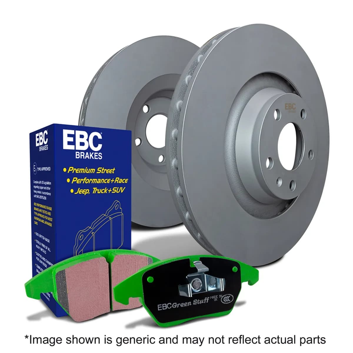 S14 Kits Greenstuff and RK Rotors SUV; Rear; FMSI Pad No. D1087; Solid; 5 Bolt Holes; 320mm Dia.; 66mm Height; 14mm Thick; 71.9mm Center Hole Dia.;