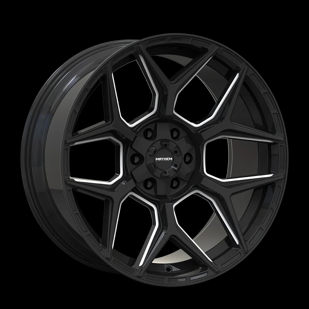Vanquish (8119) Gloss Black Milled 22x10 6135/6139.7 19mm 106.1mm