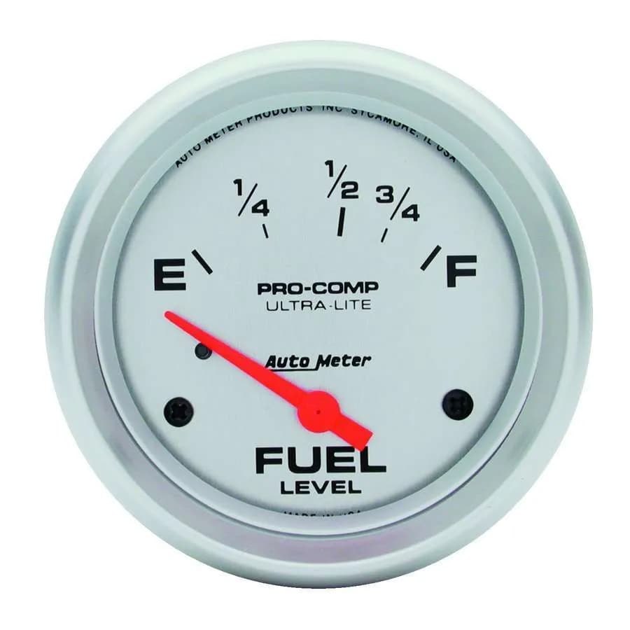 Gauge, Fuel Level, 2 5/8", 16OE to 158OF, Elec, Ultra-Lite