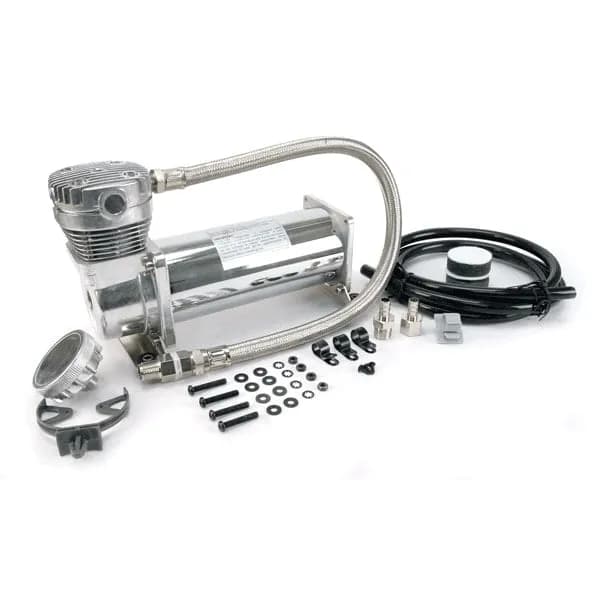 "480c 200 PSI Chrome Compressor Kit, 3/8"" Port (12v, 100% Duty @ 100 Psi, 50% Duty @200 Psi)"