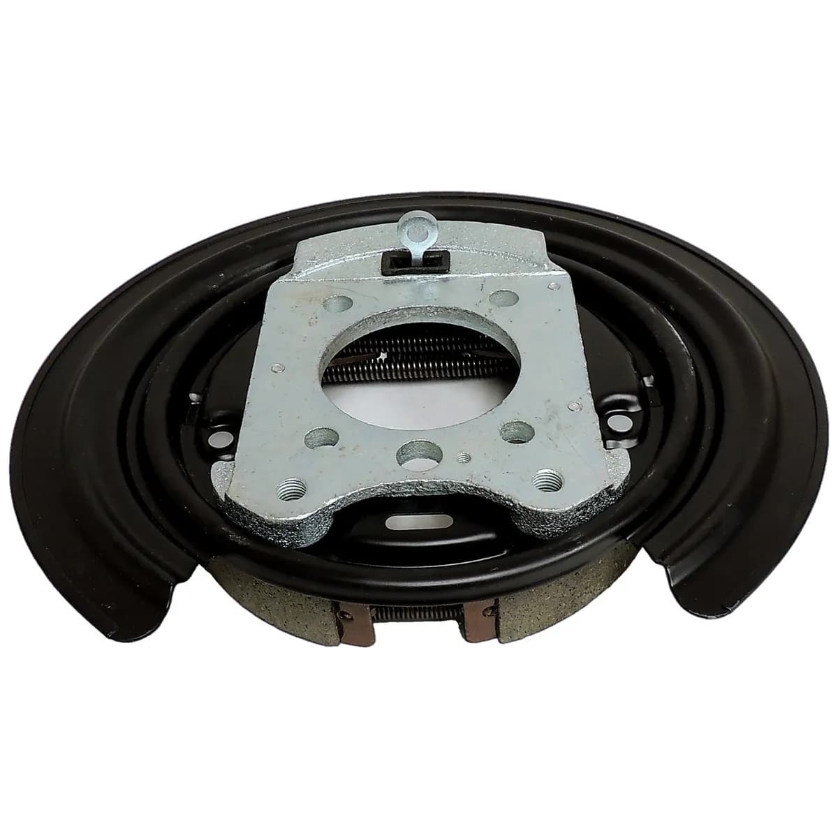 Blackunpainted Backing Plate Assembly Left or Right Rear Brake Backing Plate Assembly;includes Backing Plate w/ Shield And Parking Brake Shoes With All Hardware;ships Assembled;the Caliper Brackets Bolt to The Backing Plate;does Not Include a Wheel Speed