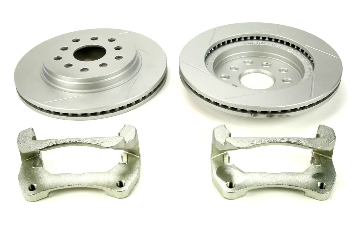 Big Rotor Kit JK Front Complete Anchor Brackets Slotted Rotors 13.3in