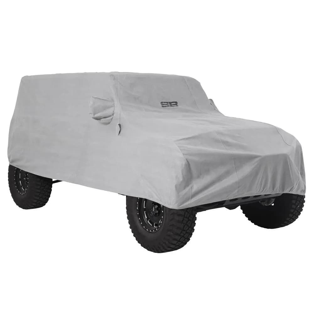 18c Wrangler JL 4DR Full Climate Cover; Gray w/ Lock & Cable