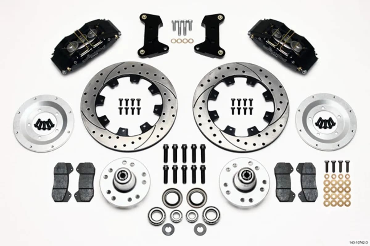 Wilwood DP6A Front Hub Kit 12.19in Drilled 74-80 PintoMustang II Disc Spindle only