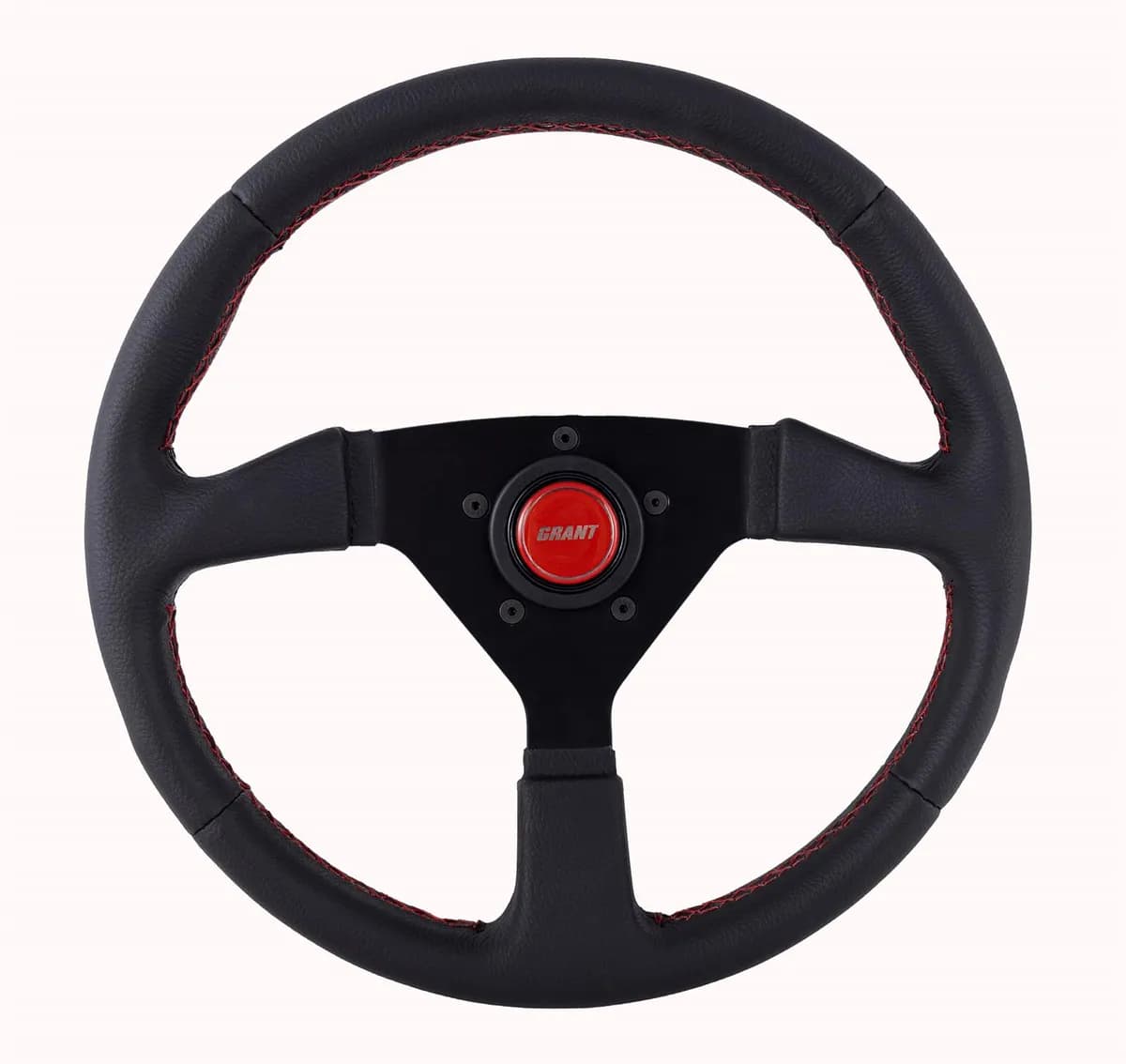 Performance Series Steering Wheel; 13.75 in. Wrapped; w/Red Stitching; Center Cap;