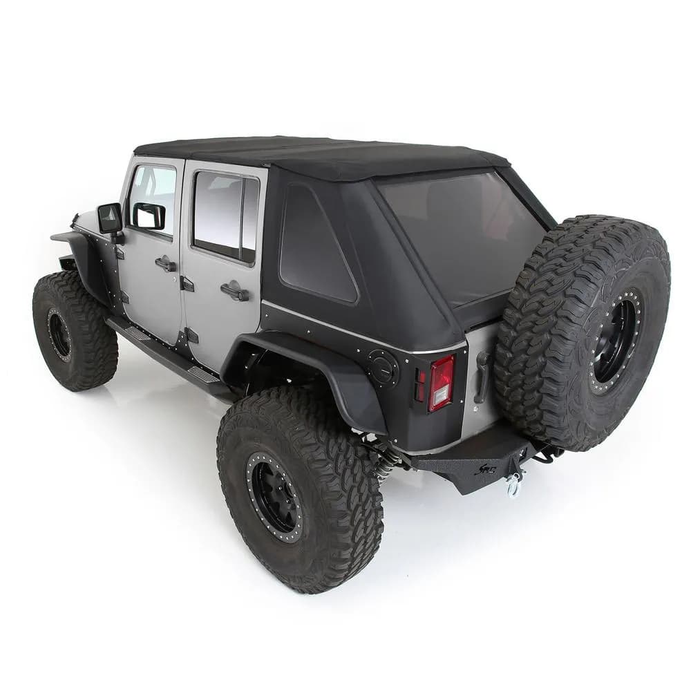 0718 Wrangler 4DR Bowless Combo Top Kit W/Tinted Windows/Black Diamond