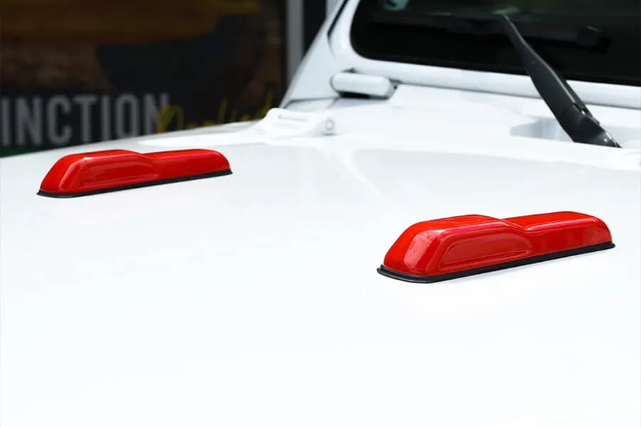 Distinction Applied 2018 - 2025 Jeep Wrangler Gladiator Jeep Wrangler JL / Gladiator Hood Bumper Cover - Firecracker Red DA_JL_HBMPR_PRC