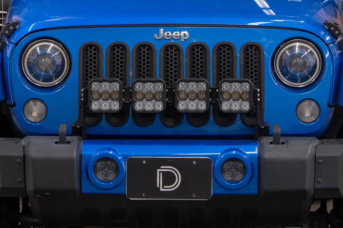 Diode Dynamics - Jeep JK SS5 4-Pod CrossLink Grille Lightbar Kit, Sport White Combo