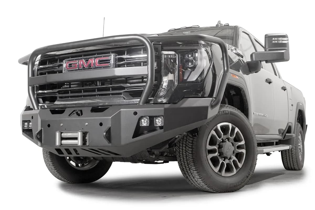 Premium Winch Front Bumper; w/ Full Guard; 2 Stage Black Powder Coat; w/ Sensor;