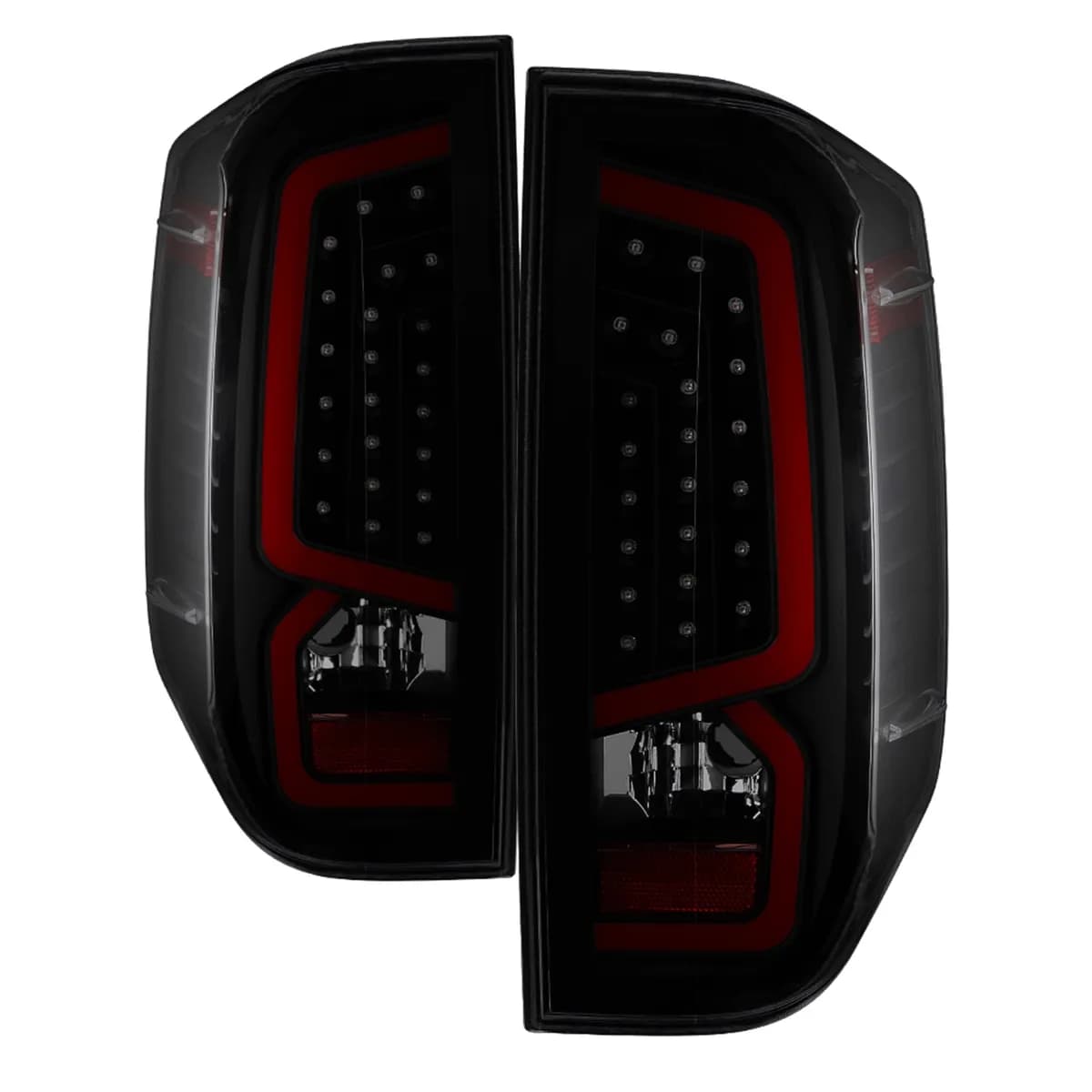 XTune Light Bar LED Tail Lights; Black Smoked;