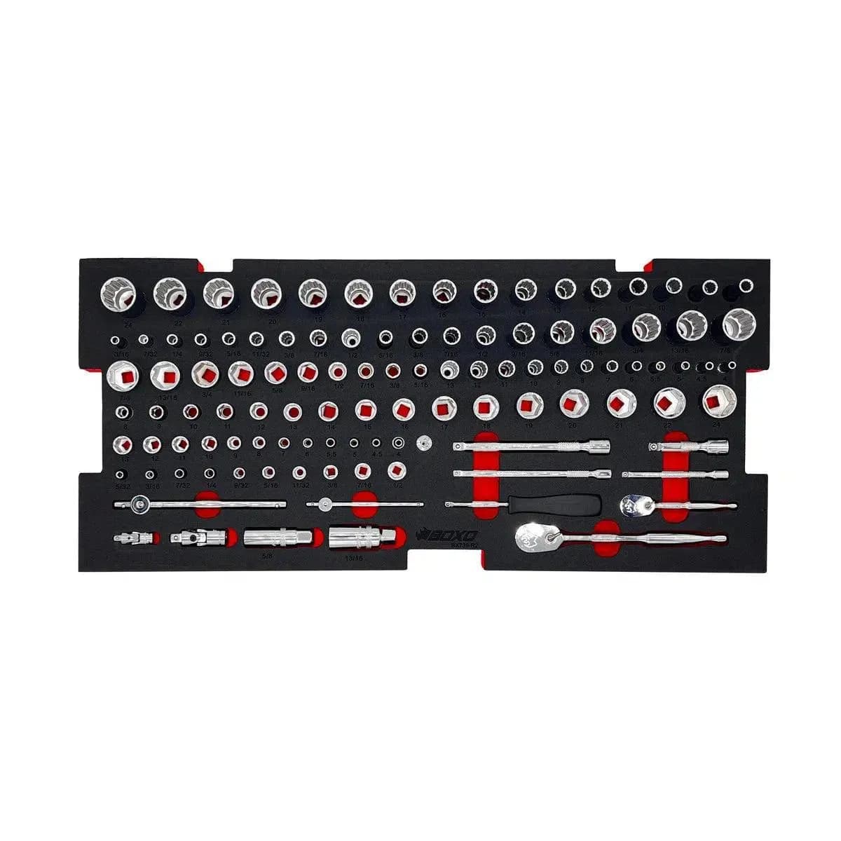 159-Piece, 6 and 12-Point, Metric and SAE Combo Tool Set for 5-Drawer Hand Carry Box