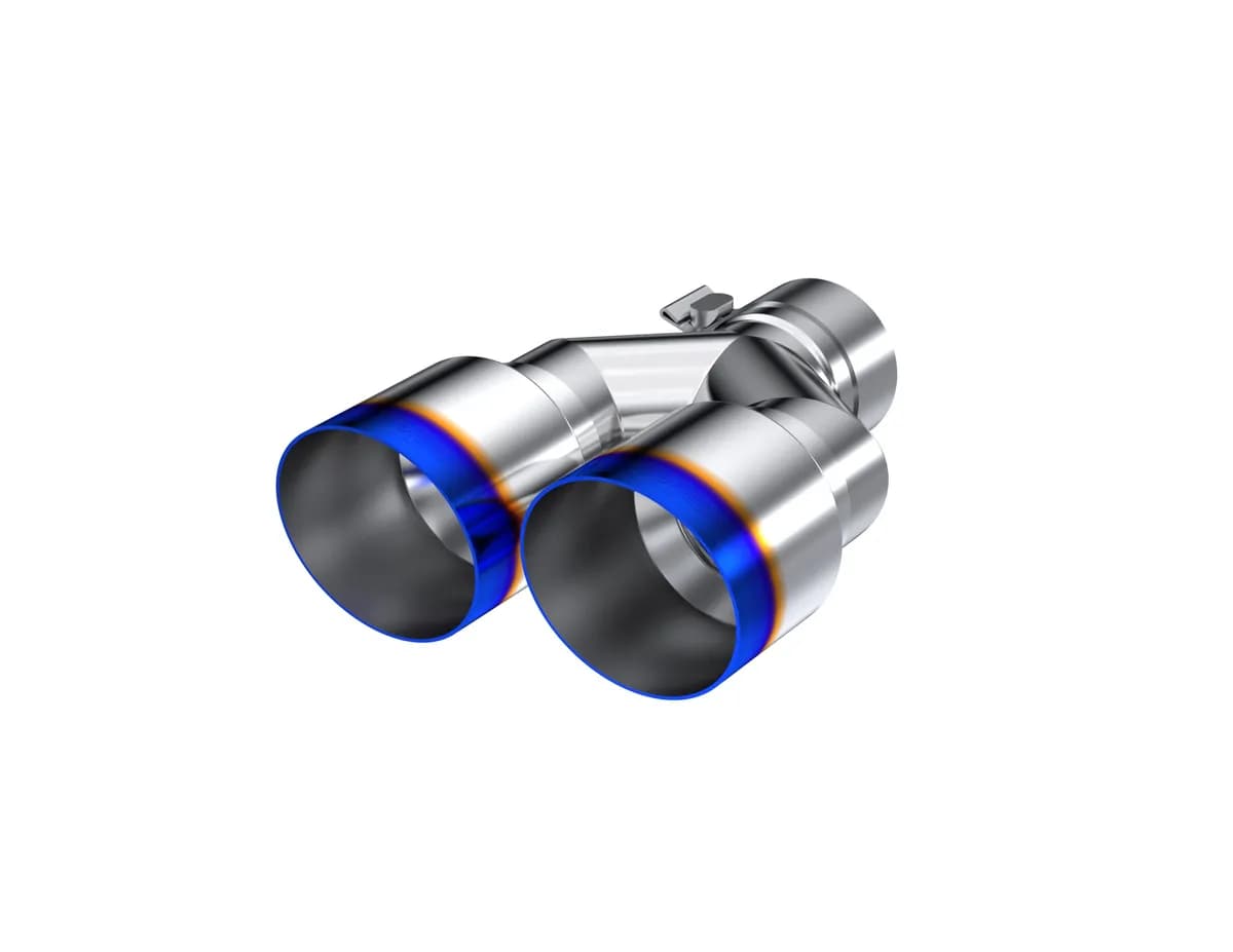 Armor Pro Burnt End Tip; T304 Stainless Steel; 2.5 in. Inlet; Dual 3.5 in. OD. Out; 9.5 in. Length; Single Wall;