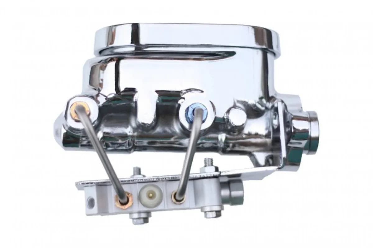 Leed Brakes M_692 Master cylinder kit 1-1/8 inch bore chrome flat top with disc/drum valve