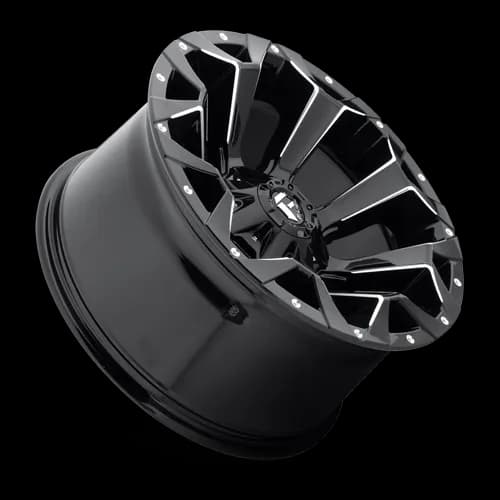 Aluminum Wheels 17X9 Assault D576 5 On 114.3/5 On 127 Gloss Black/Milled 78.1 Bore -12 Offset 8 Spoke Fuel Off Road Wheels