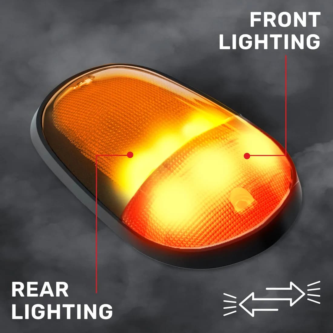 Dodge 03-18 RAM Heavy-Duty 2500 3500 1-Piece Single Cab Light Smoked Cab Roof Light Lens With 2-Way Forward Rear Facing Amber Ultra High-Power Leds - 1-Piece Single Cab Light Only