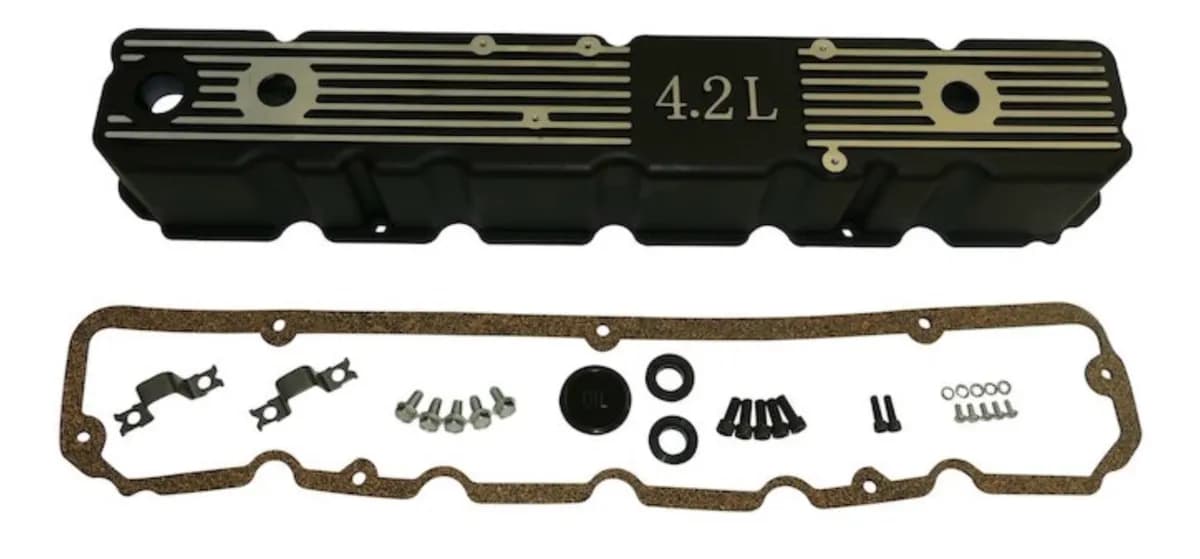 Interior Accessories 1981-1986 Replacement Parts Engine Valve Covers, Black Aluminum