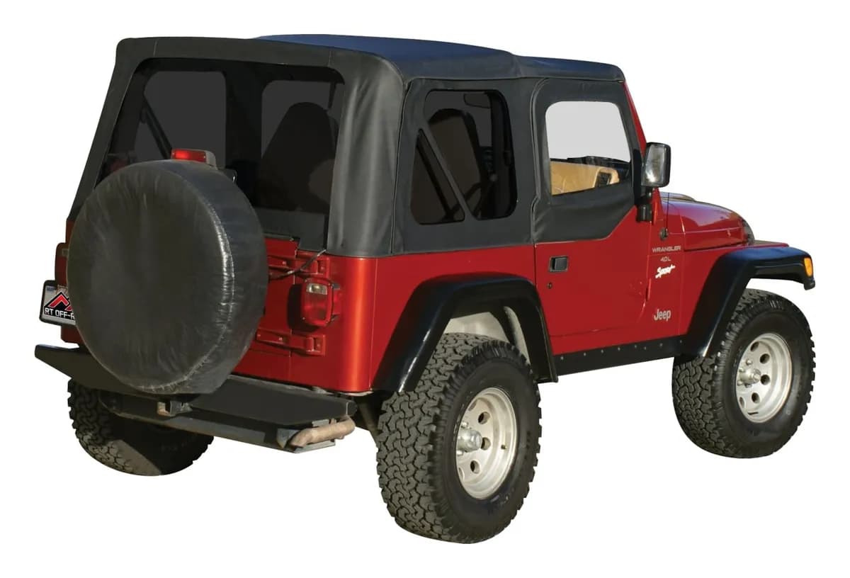1997-2006 Wrangler TJ w/ Half Steel Doors; Black Diamond; Includes frames soft upper doors tinted windows & hardware