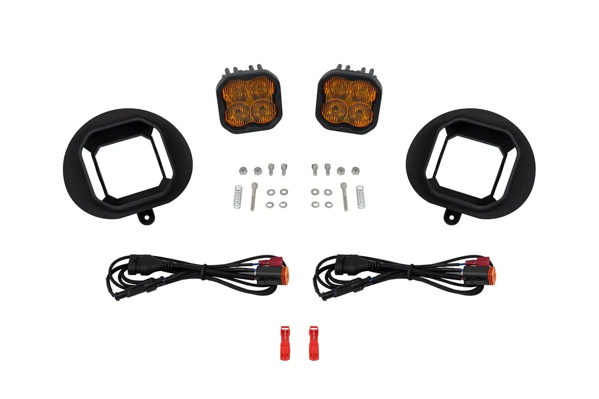 SS3 SAEDOT Type DR Fog Light Kit Yellow 3000K Max 38.5 watts Yellow SAE Fog Diode Dynamics