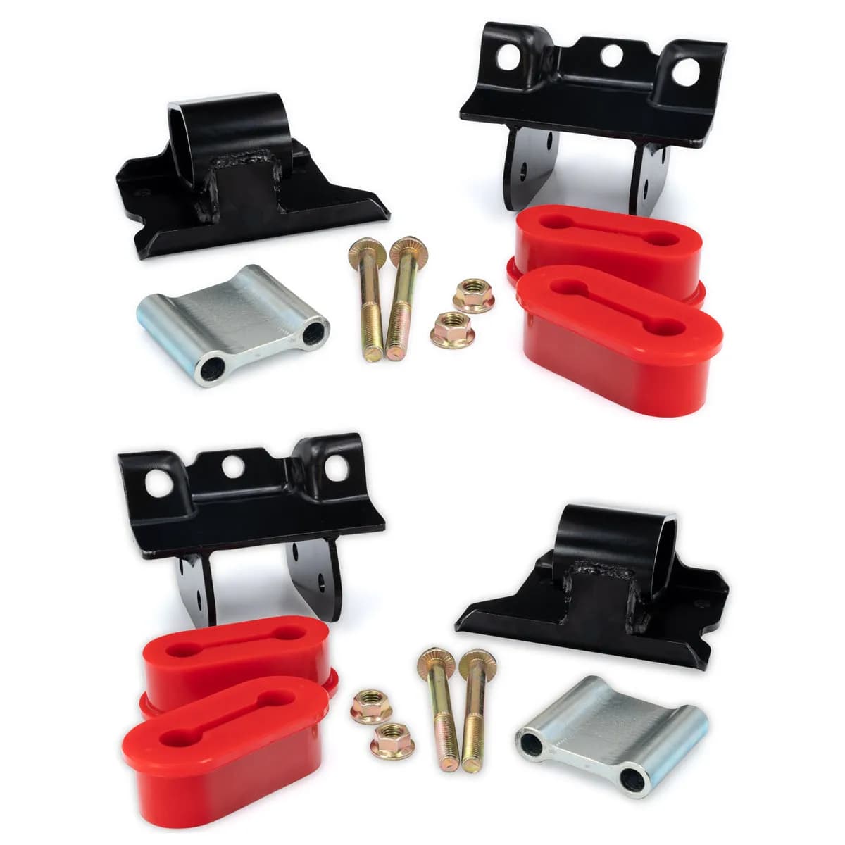 Engine Mount Kit with High-Performance Silicone Bushings - 01-10 GM 6.6L Duramax - 70 Hardness