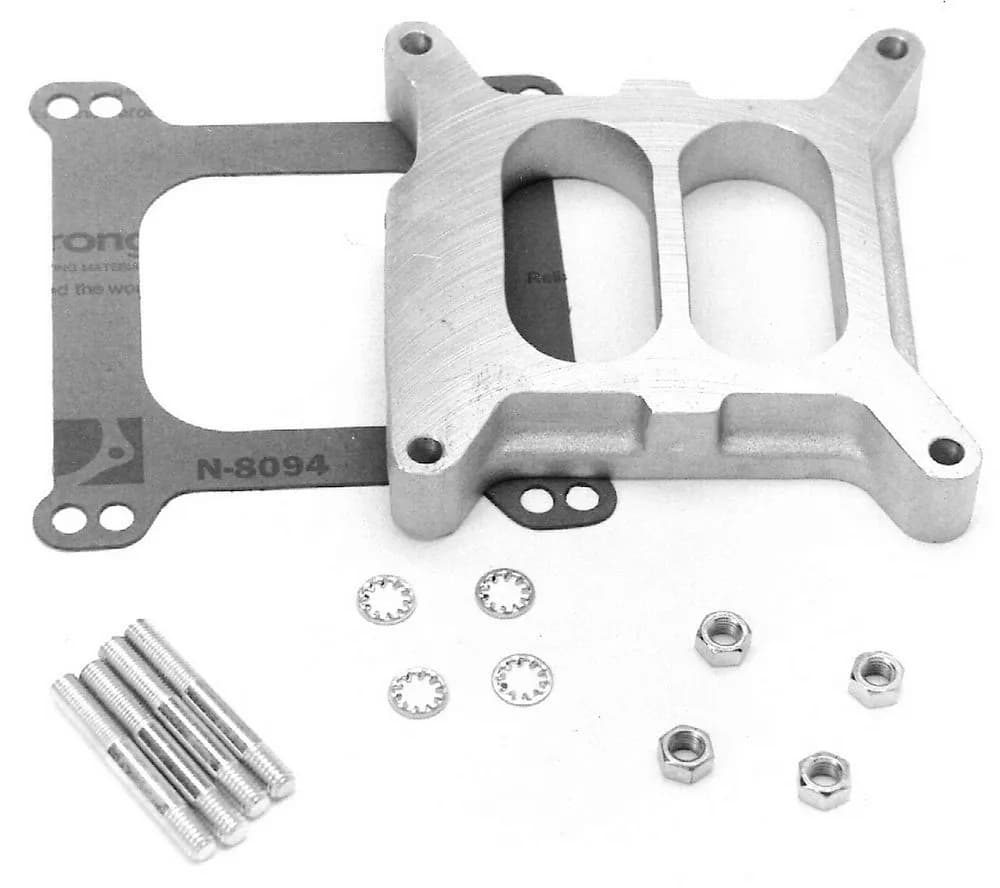Edelbrock 8714 Carburetor Spacer #8714 Divided Center 1in Thick For 2-Plane Manifolds